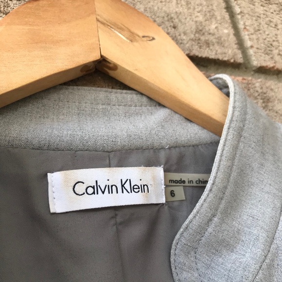 Grey Button Front Belted Dress Calvin Klein - Picture 3 of 4